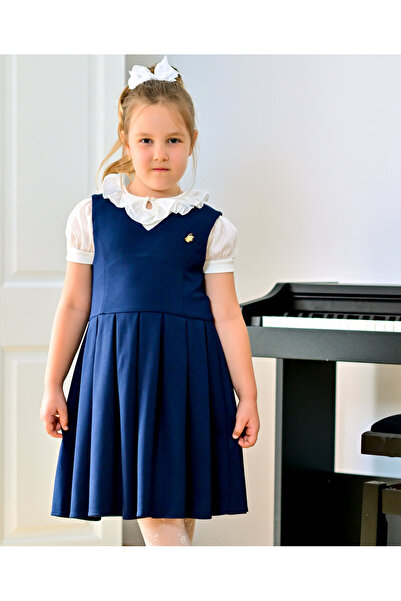 Generic Brand Uniforme scolare: sarafan de scoala bleumarin clasic Georgia