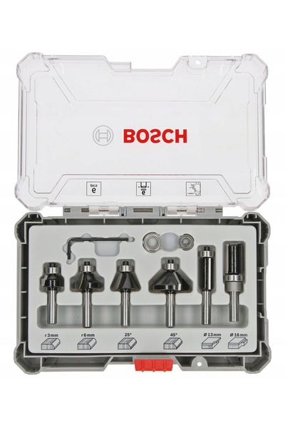 Bosch Set de 6 freze pentru lemn cu coadă de 6mm