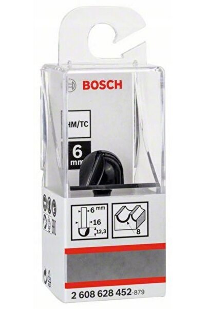 Bosch Freză cu canelură în U, tijă de 8mm, diametru 6mm