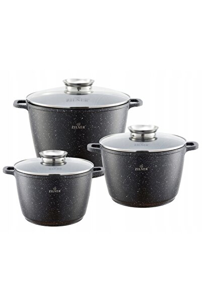 ZILNER Set de vase de gătit mari 10L 13L 18L, cu înveliș de piatră