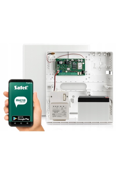 SATEL KIT SISTEM DE ALARMĂ WIRELESS MICRA GSM / GPRS SIRENĂ APLICAȚIE DE CONT...