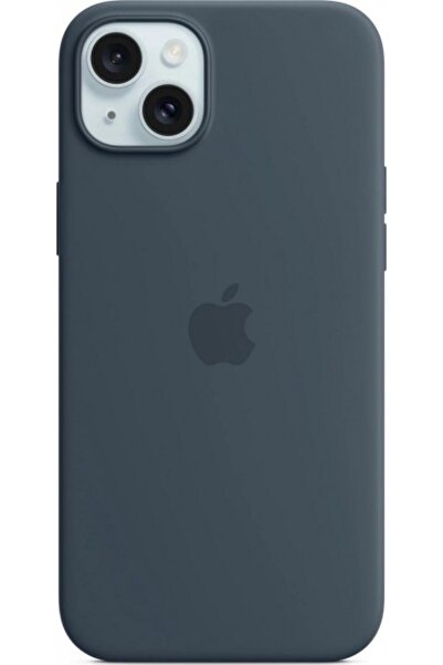 Apple Husă de silicon pentru iPhone 15 Plus cu MagSafe, albastru storm