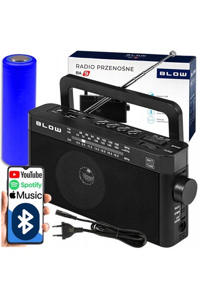 Blow Radio portabil AM/FM, de bucătărie, cu Bluetooth încorporat, baterie, US...