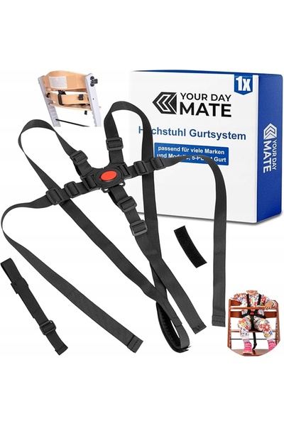Kinderkraft Curele scaun cu 5 puncte de prindere, reglabile, universale, negre.