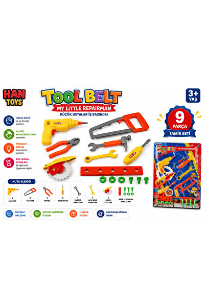 Han toys Tamir Aletleri Seti Oyuncak Tool Belt Repairman Oyun Seti 3+ Yaş