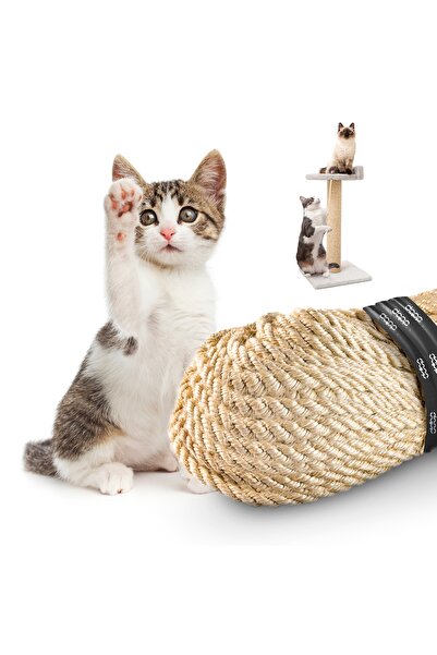 NO BRAND 10mm 50m Sfoară de sisal pentru stâlp de zgâriat pisici, jucării DIY...