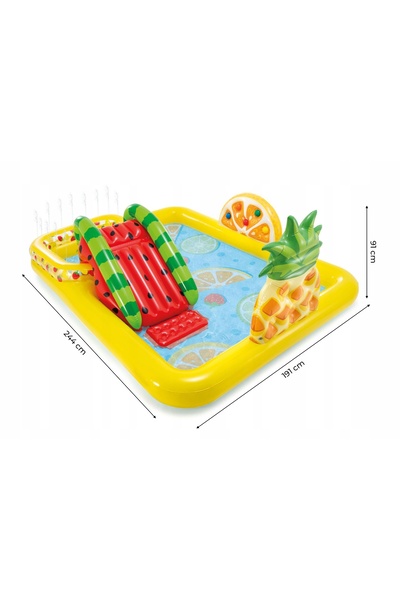 Intex Piscină pentru copii 244x191x91 cm cu tobogan Centru de distracții