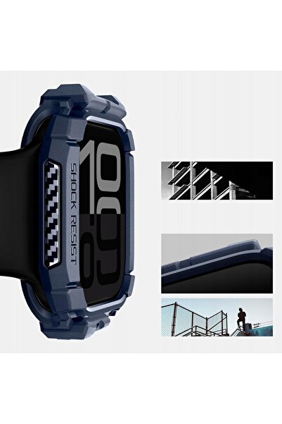 NO BRAND HUSĂ PENTRU APPLE WATCH 10 (46MM) ALBASTRU MARIN GRANAT SPIGEN RUGGE...