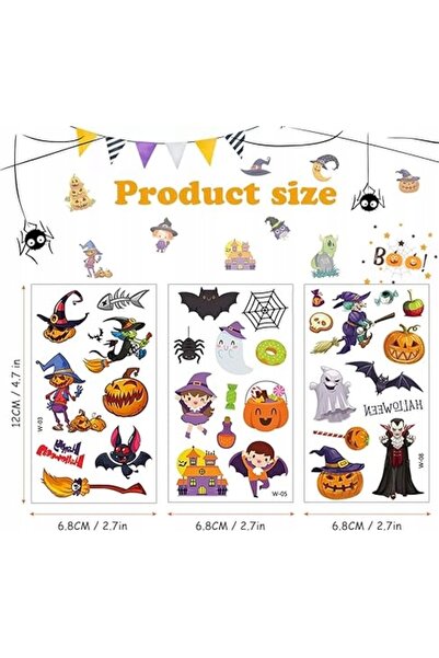 NO BRAND Tatuaje de Halloween, Pachet de autocolante pentru copii, Sărbători,...