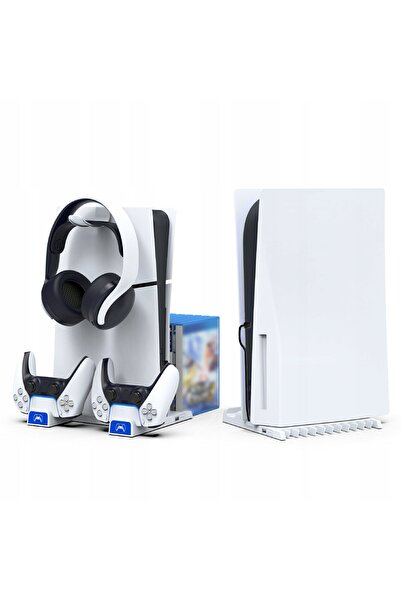 NO BRAND Suport stație de răcire pentru Sony PS5 Slim, 2 controlere, căști și...