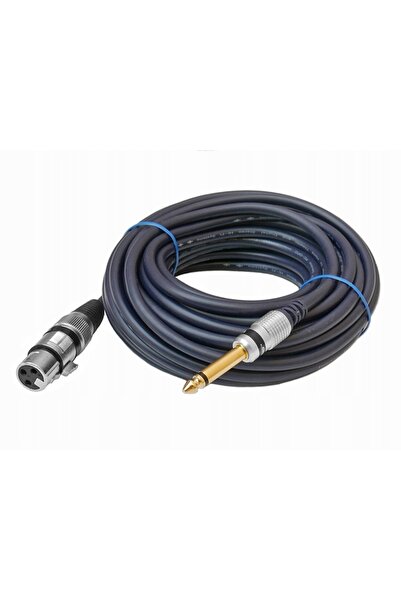 NO BRAND Cablu microfon 10m XLR FEMEIE LA JACK 6,3 TS MONO PENTRU MICROFON VI...