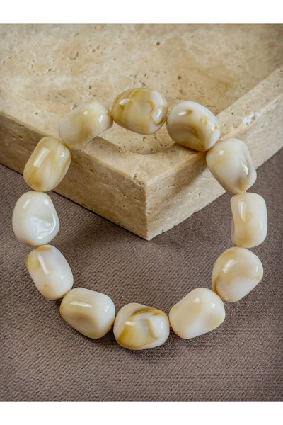 Dore Collection Chalcedony Natural Stone Balance Bracelet Amorphous Rock Cut