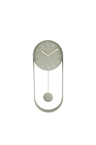 Karlsson Ceas de perete cu pendul, mecanism silențios, verde, PENDUL CHARM
