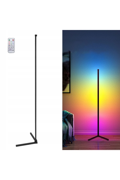 Retoo Lampadar de colț, de lângă pat, RGB, cu efect curcubeu 3D, control prin...