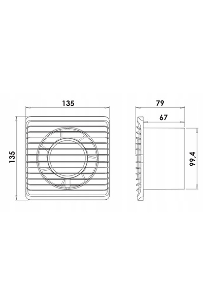 airRoxy Ventilator de baie montat pe perete cu extractor silențios FI 100
