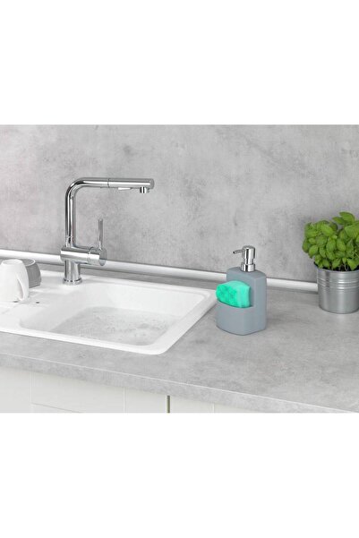 Wenko Dozator de săpun gri cu suport pentru burete 380ml