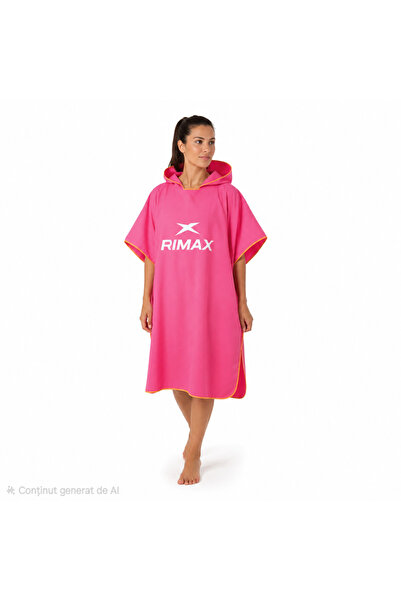 Rimax – Poncho adulți cu glugă, din microfibră, uscare rapidă, 80 × 110 cm, p...