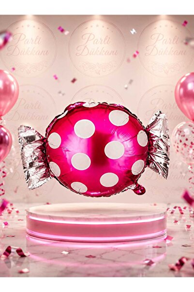 Parti Dükkanı Fuchsia Candy Shaped Foil Balloon 48X65 cm Helium Compatible Bi...