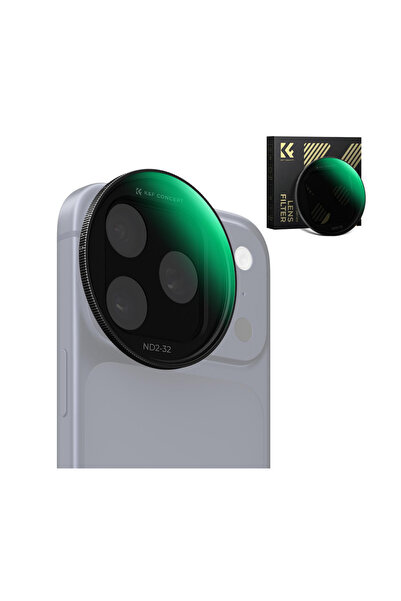 K&F CONCEPT iPhone 17 Pro ve Pro Max için Ayarlanabilir ND2-32 Filtre (Black)