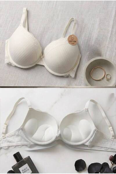Lavint Homewear Sutien cu sârmă, din bumbac, cu dublă umplutură push-up, cu s...