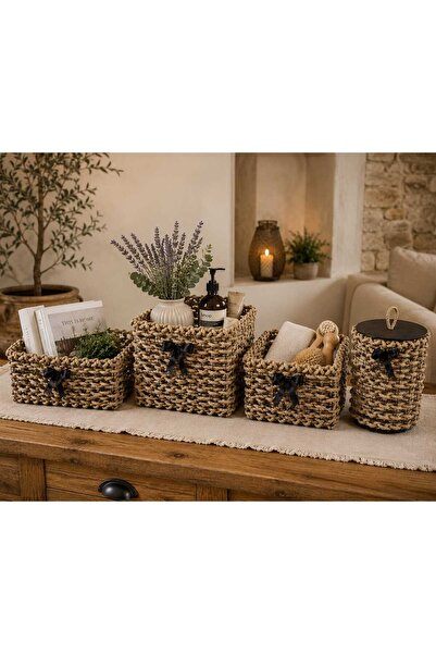 Egindra Wicker Weaving Bohemian Style Premium Quality 4-Piece Mini Organizer ...