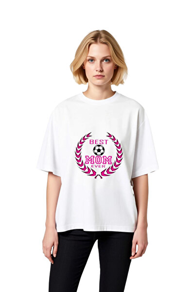 PayBuy Women's Oversize Football Themed Printed T-Shirt with Mother's Wreath ...