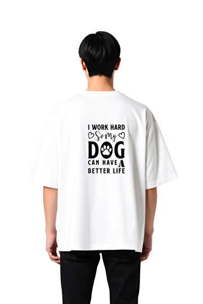 PayBuy Men's Oversize Dog Love Printed 100% Cotton Short Sleeve Relaxed Fit C...