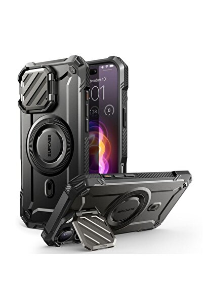 Supcase Husă compatibilă cu iPhone 16 Pro, MagSafe/Magnetică, TPU, Negru - negru