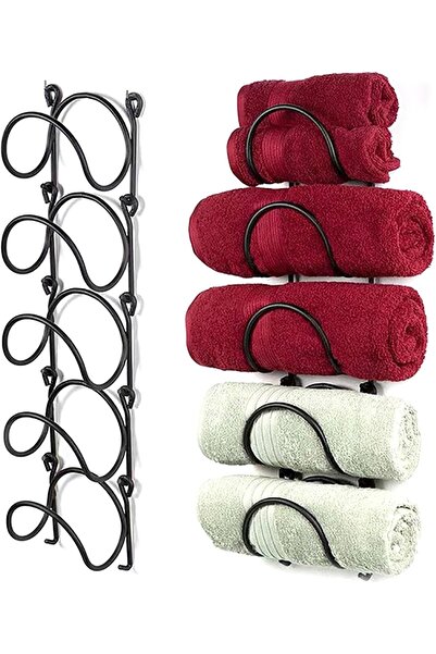 Generic Brand Suport prosoape perete fier forjat, design decorativ baie, anti...