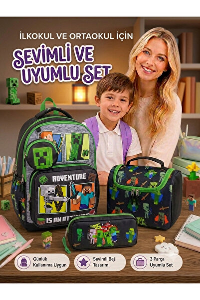 OKAVANGO 4-Piece Boys' Primary School Middle School Bag Set, School Bag, Scho...