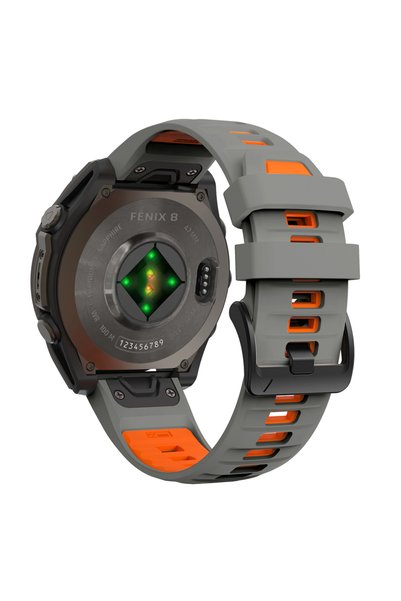 choice2 حزام ساعة QuickFit 22 مم باللون الرمادي الداكن والبرتقالي 1:1 لساعة G...
