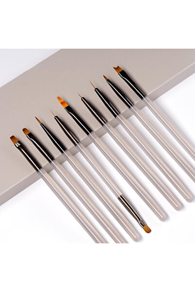 Choice Grey 9 Pack Gray Nail Art Brushes Set Nail Art Tools Suitable for Gel ...