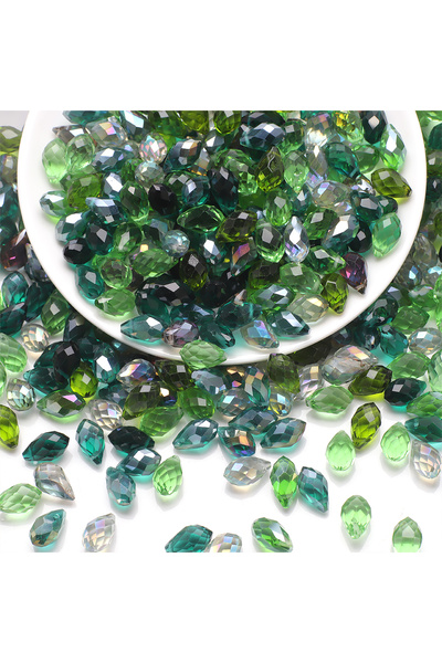 Choice19 8x13MM 30pcs green 6x12/8x13mm Austria Horizontal Hole Multicolor Gl...