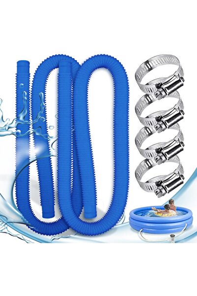 Nobrand 2 Furtunuri de piscină de 32mm, Furtun de piscină cu 4 conectori meta...