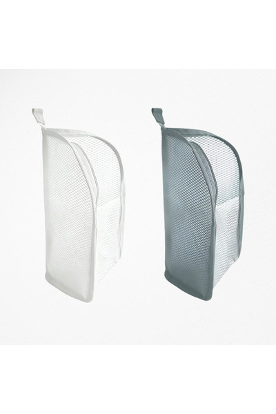 Choice13 White x1 Grey x1 Portable Mesh Standing Toiletry Bag, Lightweight Fo...
