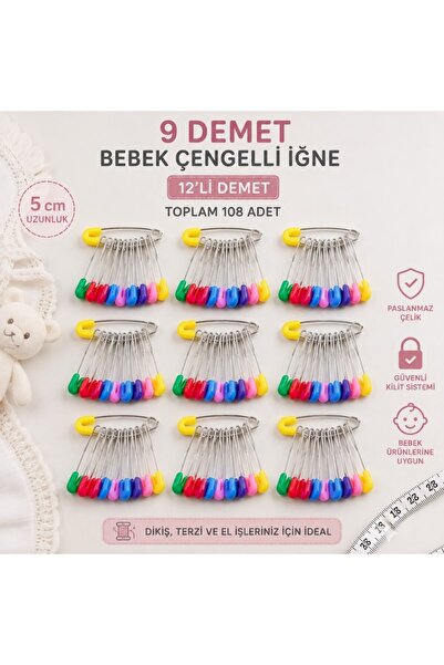 Ezem NO 5 108 Adet Bebe Çengelli İğne