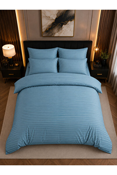 Erays Home Striped Satin Double Duvet Cover Set Diamond Series