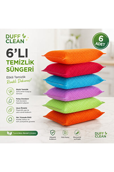 DUFF CLEAN 6 bucăți burete pentru vase cu textură tip fagure, burete magic pr...