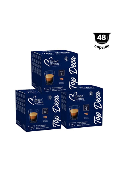 Italian Coffee 48 Κάψουλες Top Deca – Συμβατές με Dolce Gusto – 3 x 16 Κάψουλες