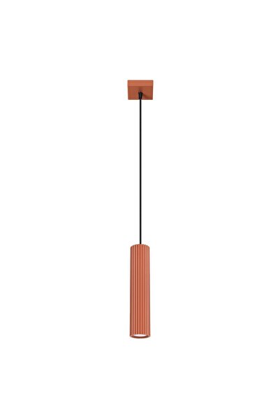 SOLLUX Lampă suspendată KARBON 1, ocre roșu