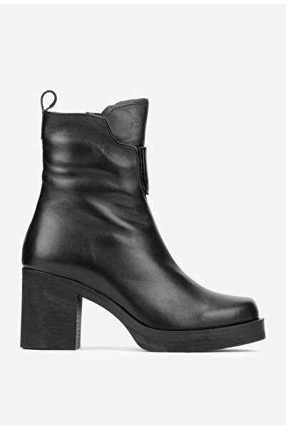 Dasha Botine dama NUR negre din piele naturala