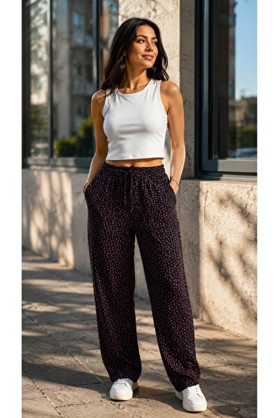 Derya Kurşun Pants with Pockets and Elastic Waistband 0573-012