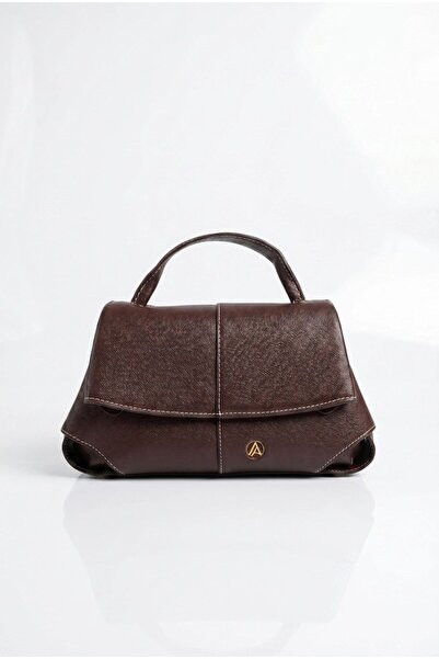 Armine TREND Asymmetrical Covered Strap Hand and Shoulder Bag Brown Arm190