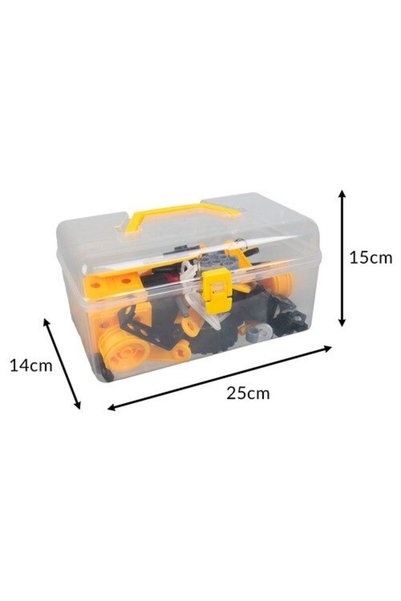 HANYE Set de construcție tip mecano 3 în 1, Hanye, 100 piese, cutie depozitare cu mâner, 25 x 14 x 15 cm,