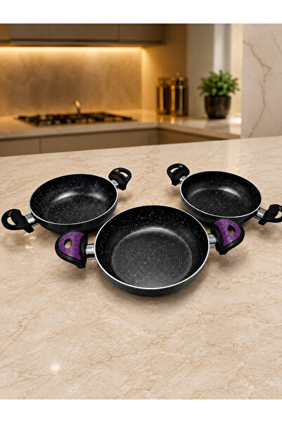 Rivorn 3-Piece Economical 18 Cm+20 Cm+22 cm Granite Pan Set