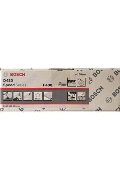 Bosch Σετ 50 τεμαχίων λειαντικών φύλλων Σειράς Ταχύτητας D480, 150mm, P400, γ...