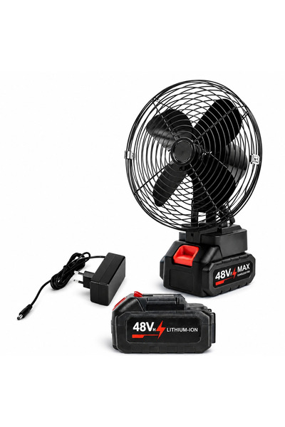 Generic Brand Ventilator portabil cu acumulator, 30 cm, 2 baterii reîncărcabi...