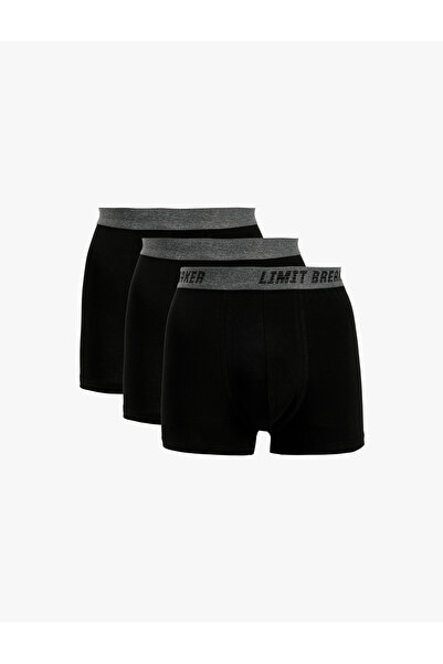 Koton Cotton Printed Waist Detailed 3-Piece Boxer Set
