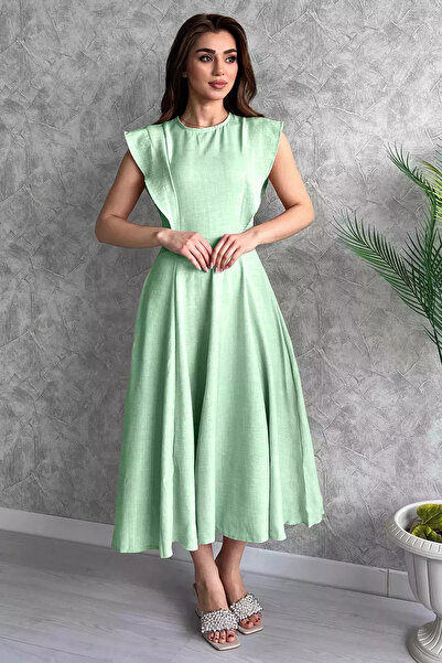 Aryena Mint Women's Crew Neck Kiloş Dress