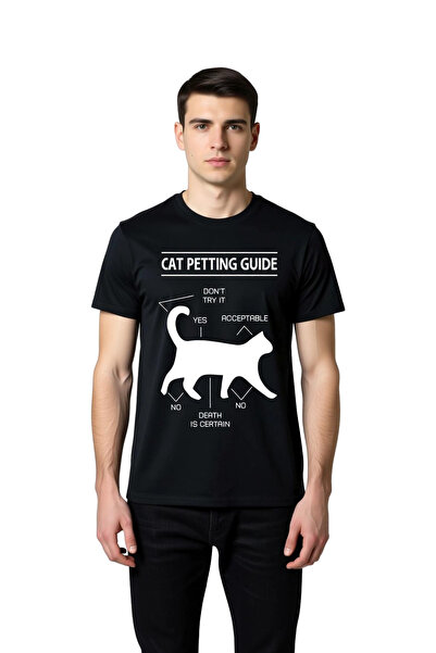 PayBuy Men's Cat Caress Guide Graphic Printed Short Sleeve Casual T-Shirt Fun...